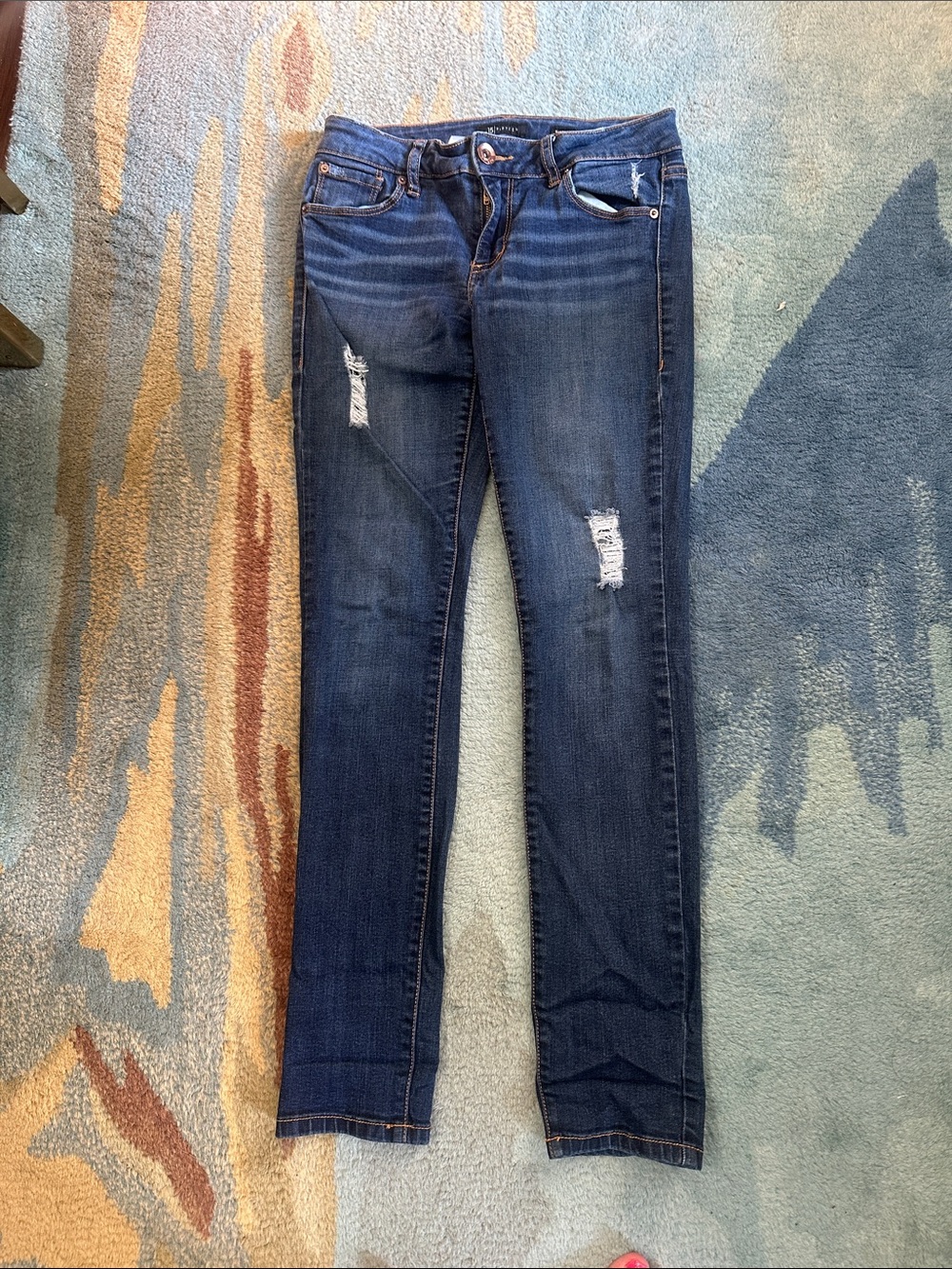 Fifteen 15 Women's Dark Blue Distressed Skinny Jeans
